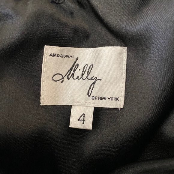 Milly sz 4 flare sleeveless scoop neck bow mini cocktail party dress - Picture 10 of 12